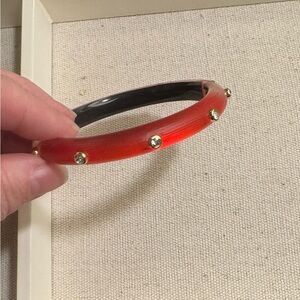 Crystal Studded Lucite Hinge Bracelet - Lipstick Red Alexis Bittar
